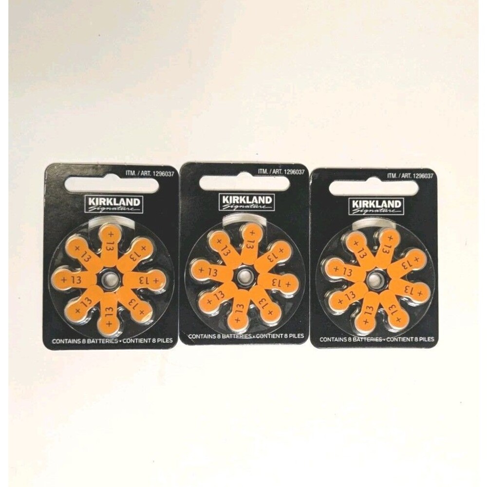 Kirkland Signature Hearing Aid Batteries Sz 13, 3 Packs, 24 Total EXP 12/27 NEW